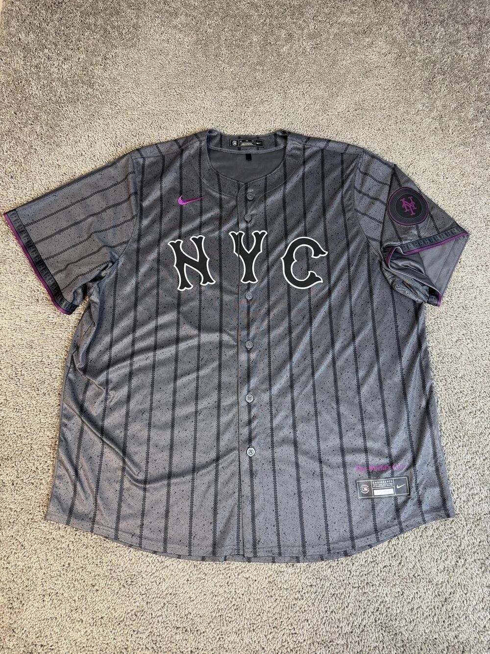New York Mets Jersey Mens 2XL Gray MLB Baseball Nike Pete Alonso City Connect